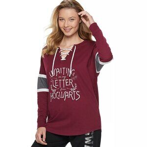 Harry Potter Waiting On My Letter From Hogwarts Lace-Up T-shirt Size M